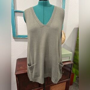 Grey Sleeveless Sweater Dress or Long Top